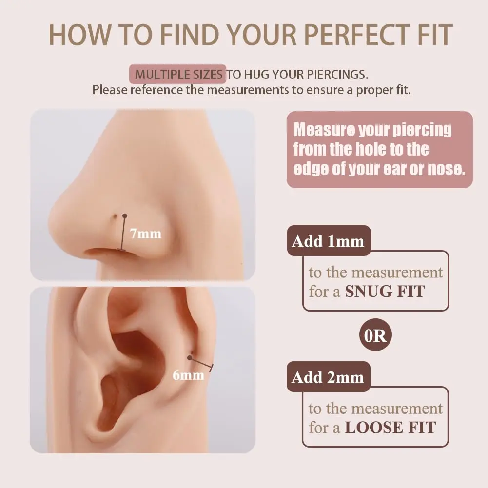 FANSING Silver Nose Hoop Hypoallergenic Nose Rings for Women & Men 18 Gauge 8mm | Comfortable, Durable & Easy to Wear - view 7