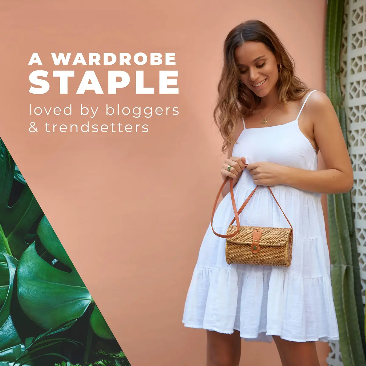 Novum Crafts Handmade Rattan Purse - Straw Wicker Crossbody Bag for Women | Tropical Bohemian Style (70-120 chars) - view 5