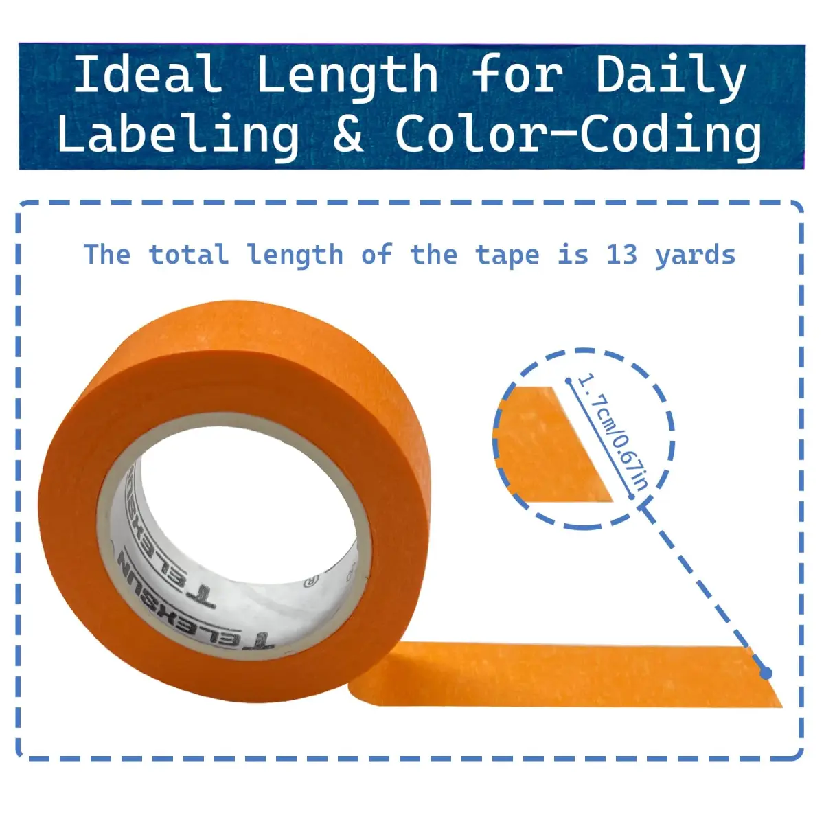 JONYEE Colored Masking Tape 8 Rolls | 2.54 cm (1 Inch) x 15 m (49.2 ft) Biodegradable Crepe Paper Tape - view 2