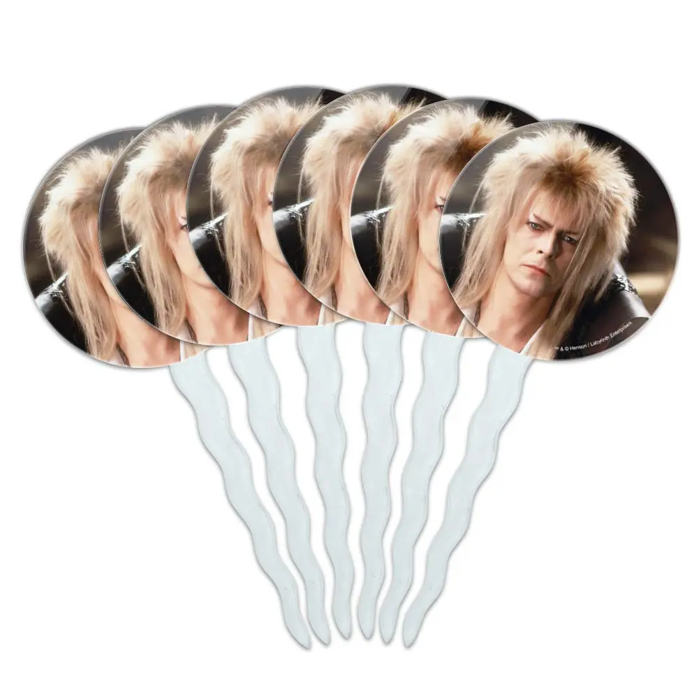 GRAPHICS & MORE Labyrinth Goblin King David Bowie Cupcake Picks Set of 6 | Food-Safe Acrylic, 1.5" Diameter, 3.5" Height - main product image