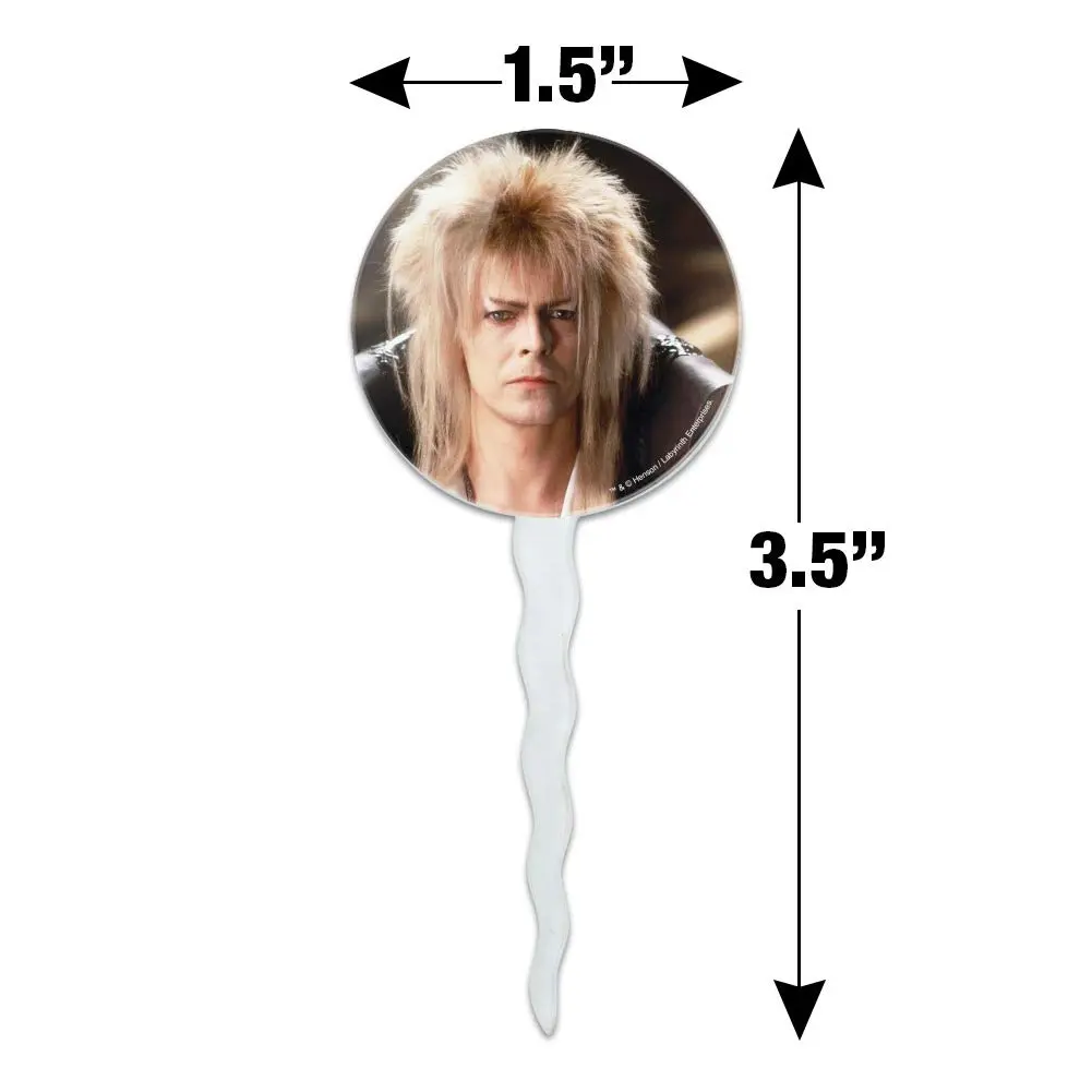 GRAPHICS & MORE Labyrinth Goblin King David Bowie Cupcake Picks Set of 6 | Food-Safe Acrylic, 1.5" Diameter, 3.5" Height - view 6