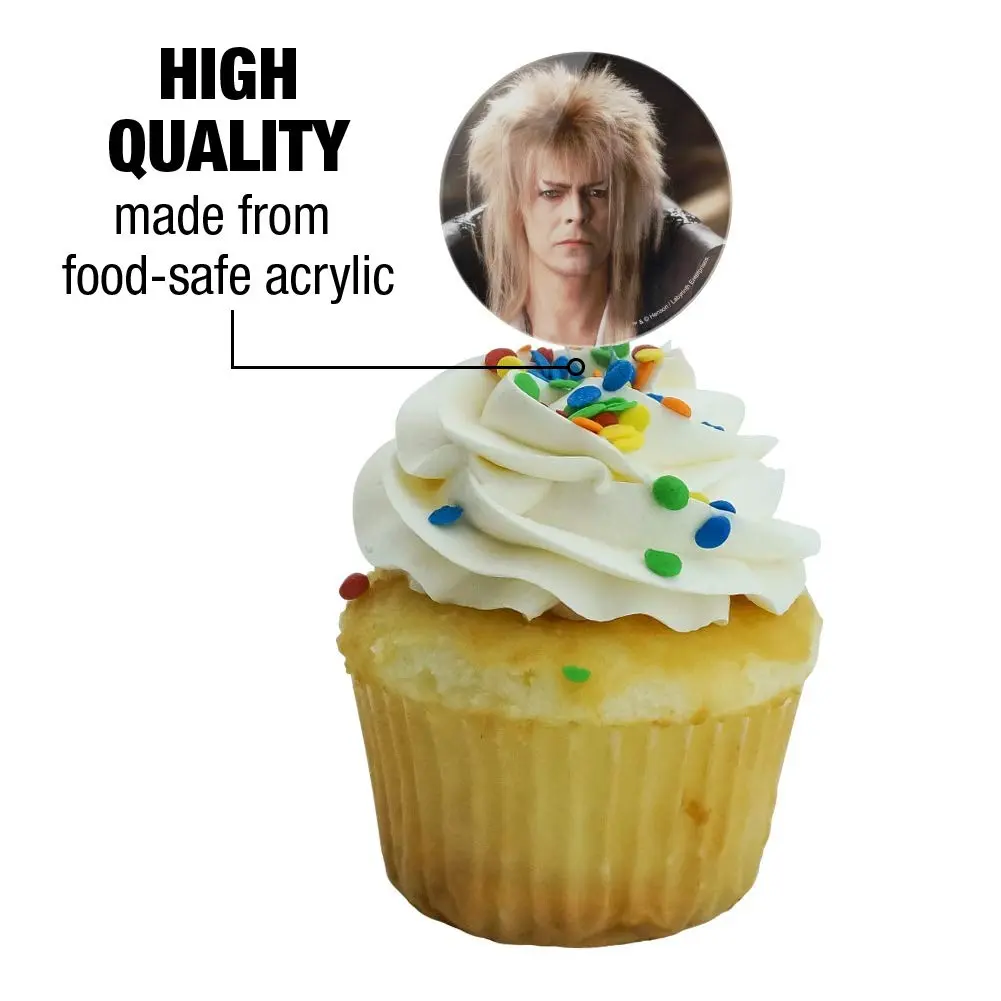 GRAPHICS & MORE Labyrinth Goblin King David Bowie Cupcake Picks Set of 6 | Food-Safe Acrylic, 1.5" Diameter, 3.5" Height - view 3