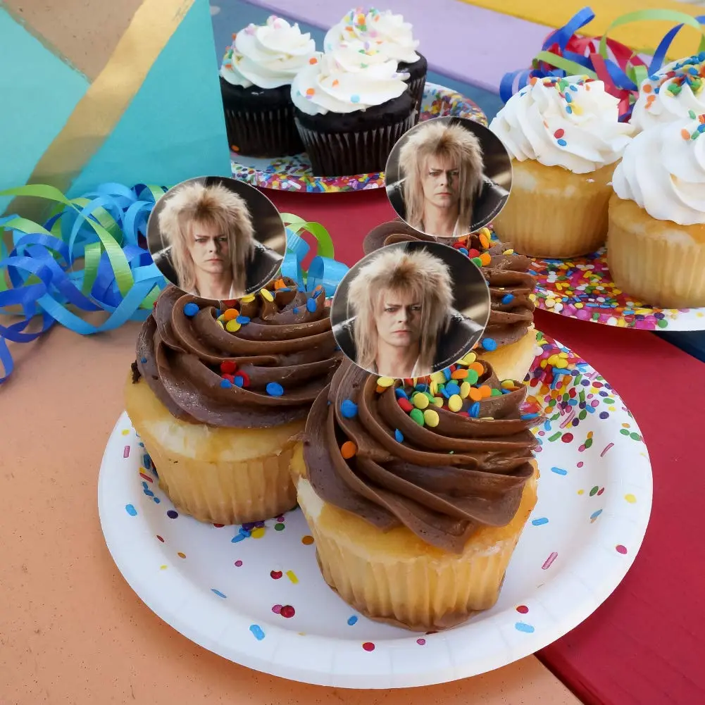 GRAPHICS & MORE Labyrinth Goblin King David Bowie Cupcake Picks Set of 6 | Food-Safe Acrylic, 1.5" Diameter, 3.5" Height - view 4