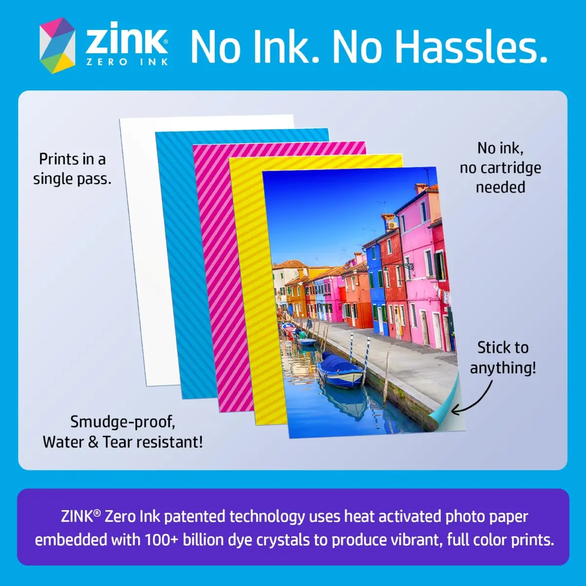 HP Sprocket 2x3 Portable Photo Printer - Purple | Instant Smartphone Color Wireless Printer - view 5