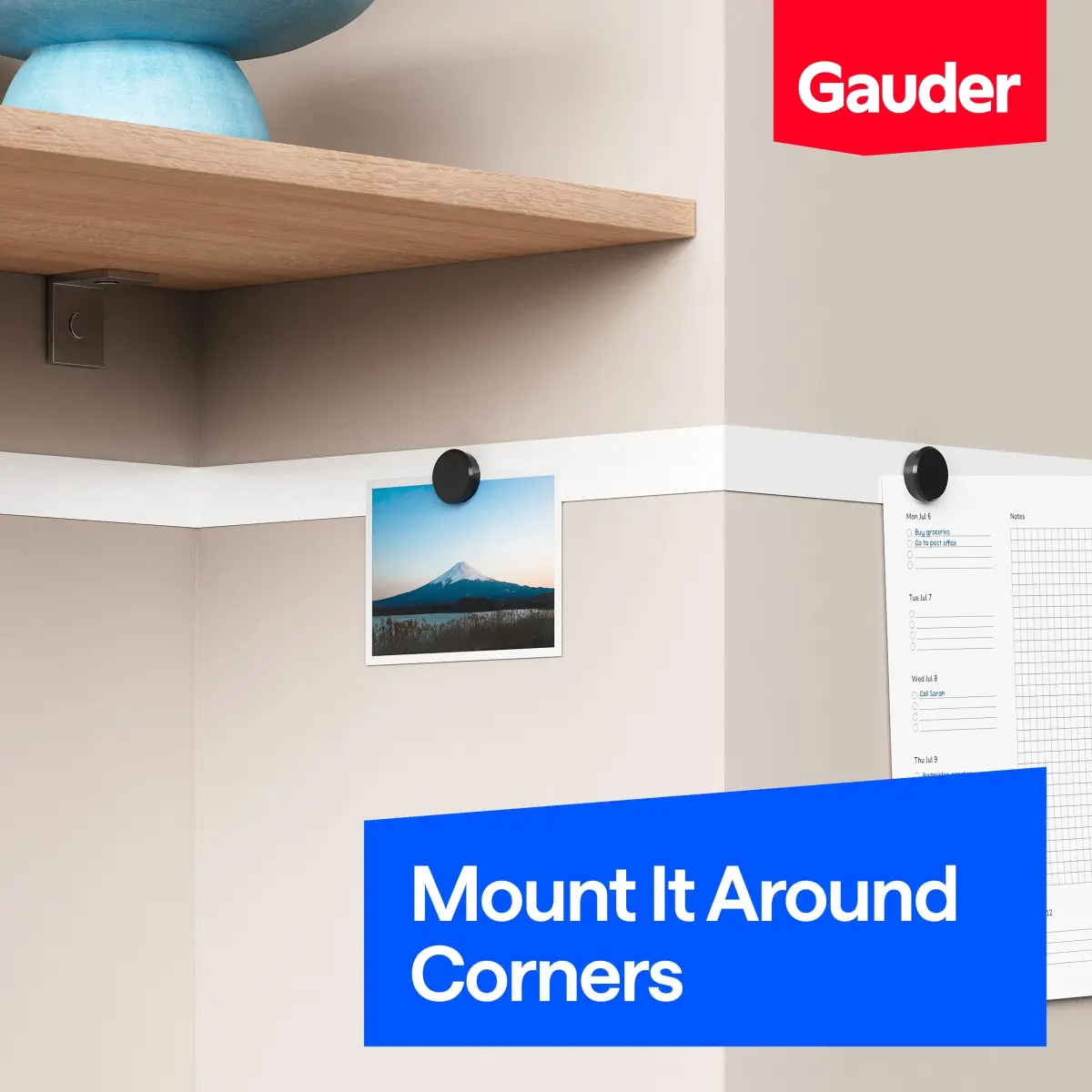 GAUDER Self-Adhesive Metal Tape 609.6 cm (20 ft) x 3.56 cm (1.4 in) | Holds Magnets & Tonie Figures on Walls - view 5