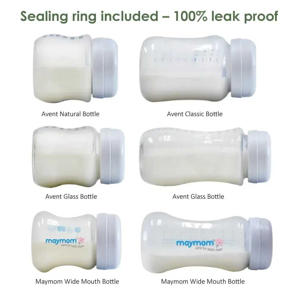 Maymom Travel Bottle Caps Compatible with Avent Bottles (6-Pack, Blue) | Replace Avent Natural Screw Ring & Sealing Disc - view 9