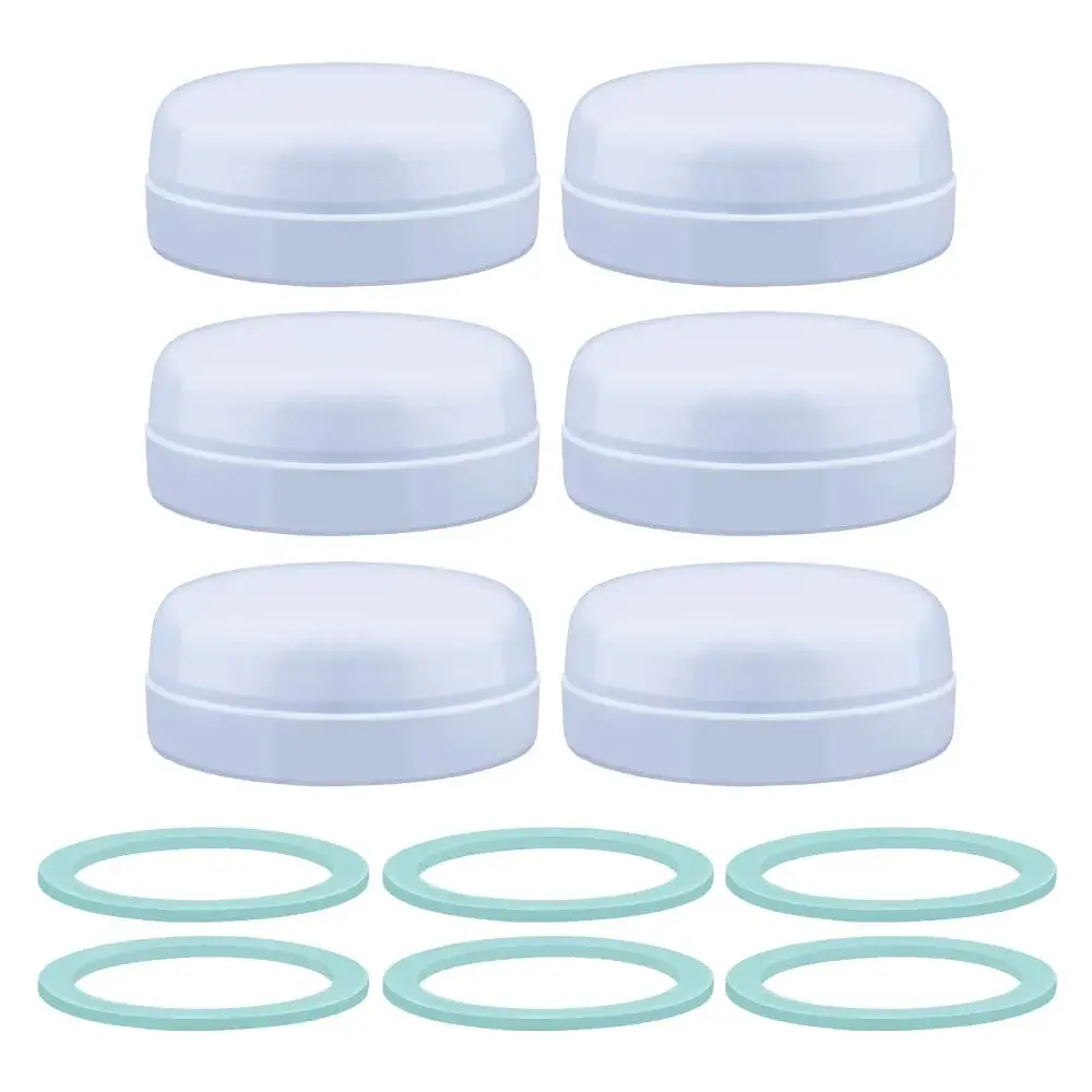 Maymom Travel Bottle Caps Compatible with Avent Bottles (6-Pack, Blue) | Replace Avent Natural Screw Ring & Sealing Disc - view 2