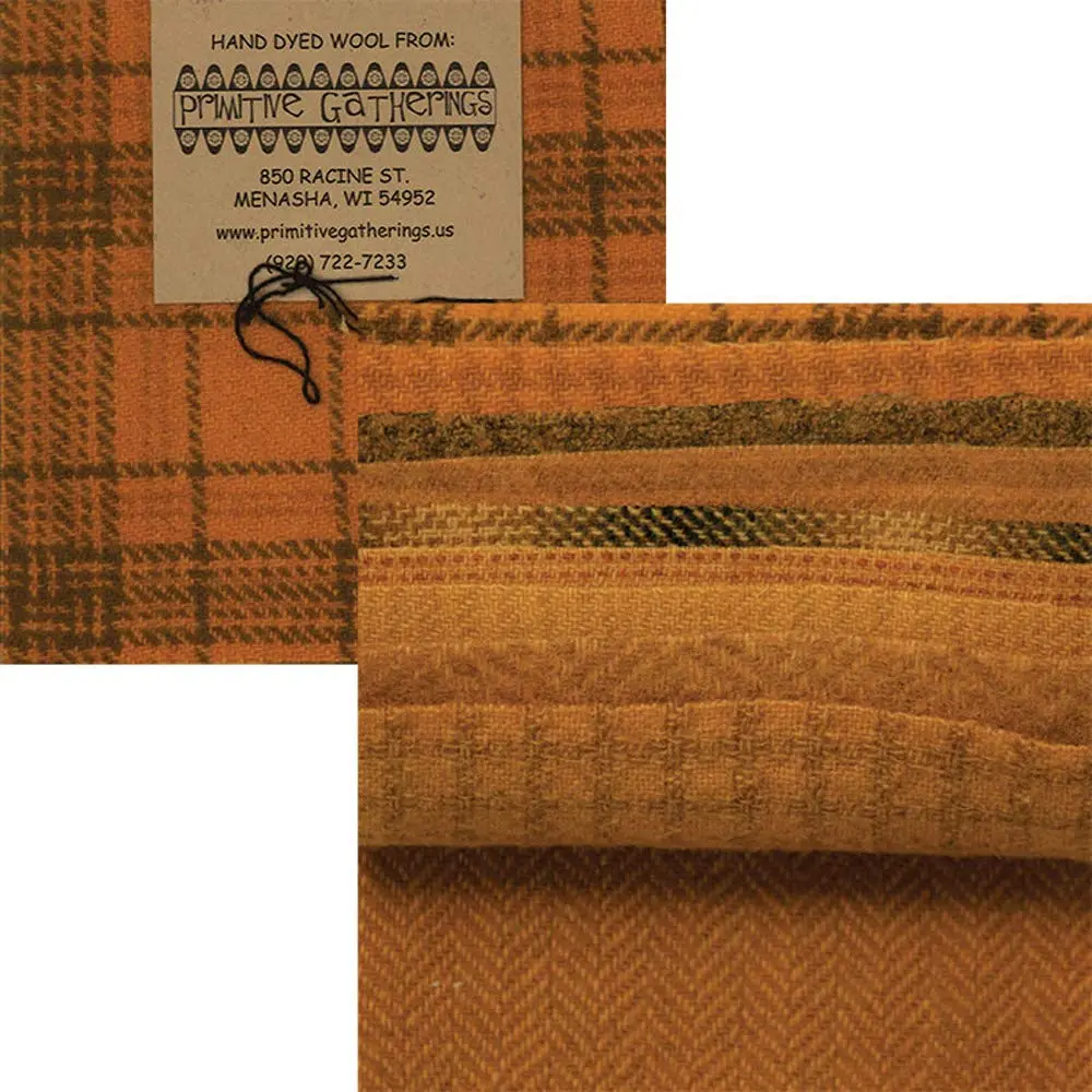 Moda Fabrics Primitive Gatherings Wool Charm Pack 10 5-inch Squares | Hand Dyed Wool for Quilting (70-120 chars) - main product image