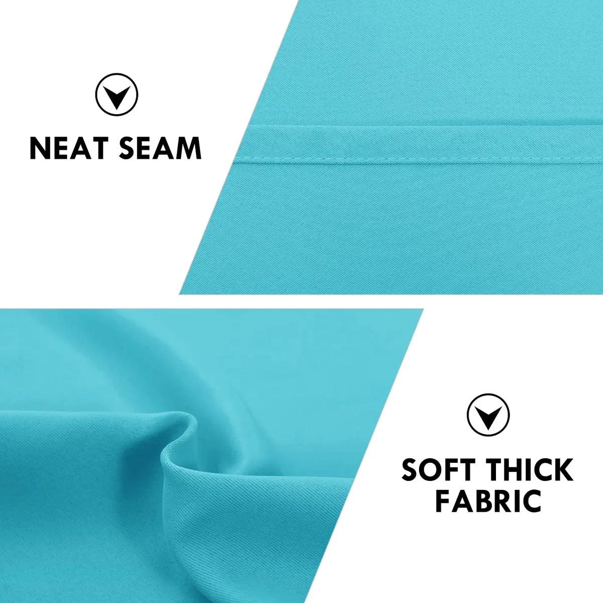 DWCN Blackout Curtains for Bedroom & Living Room 42 x 63 Inch Turquoise | Insulate & Block Light - view 6