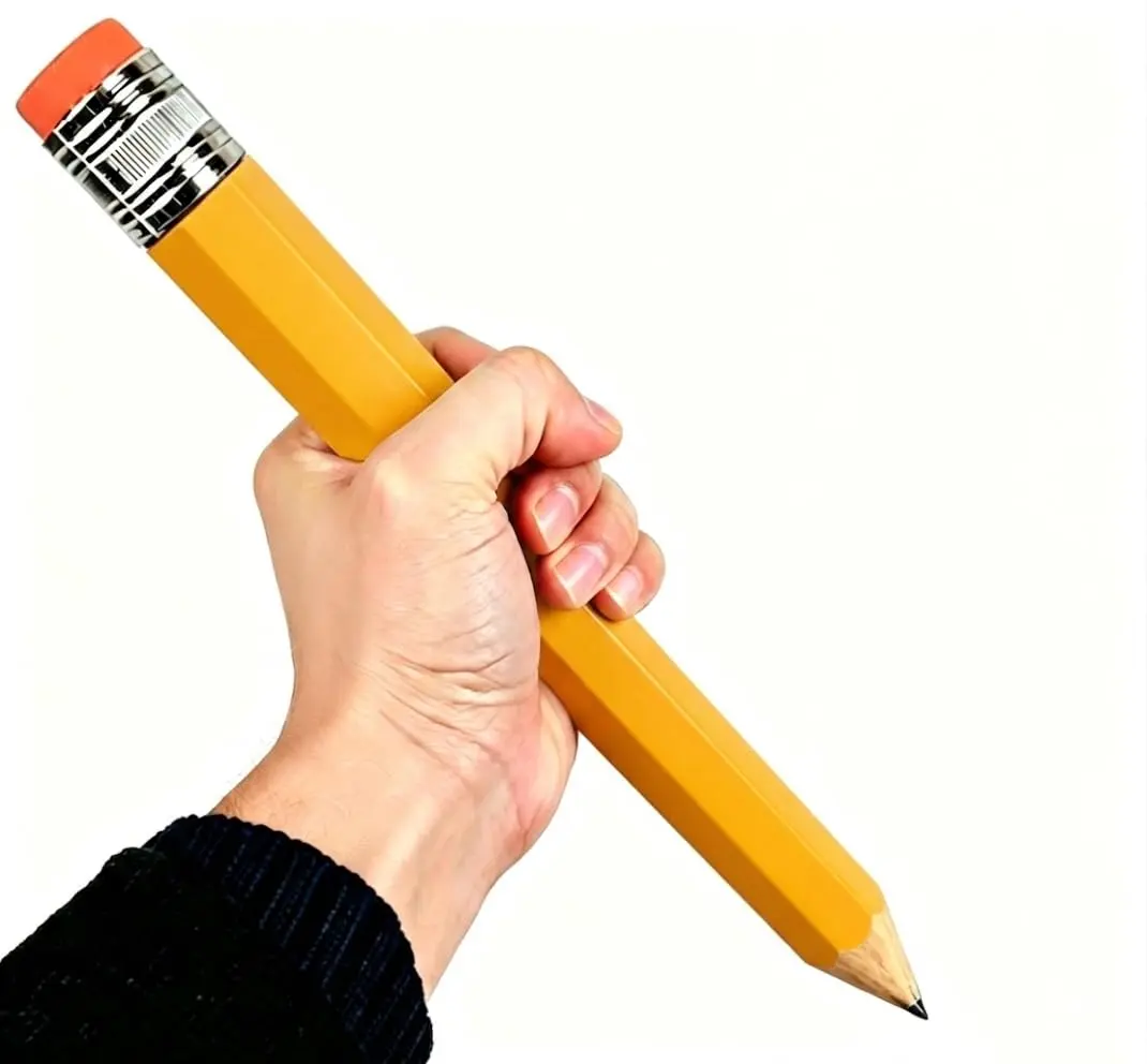 Nice Purchase Giant Wooden Jumbo Pencil Orange-Yellow 35cm (13.78in) | Novelty Writing Tool for Fun - main product image