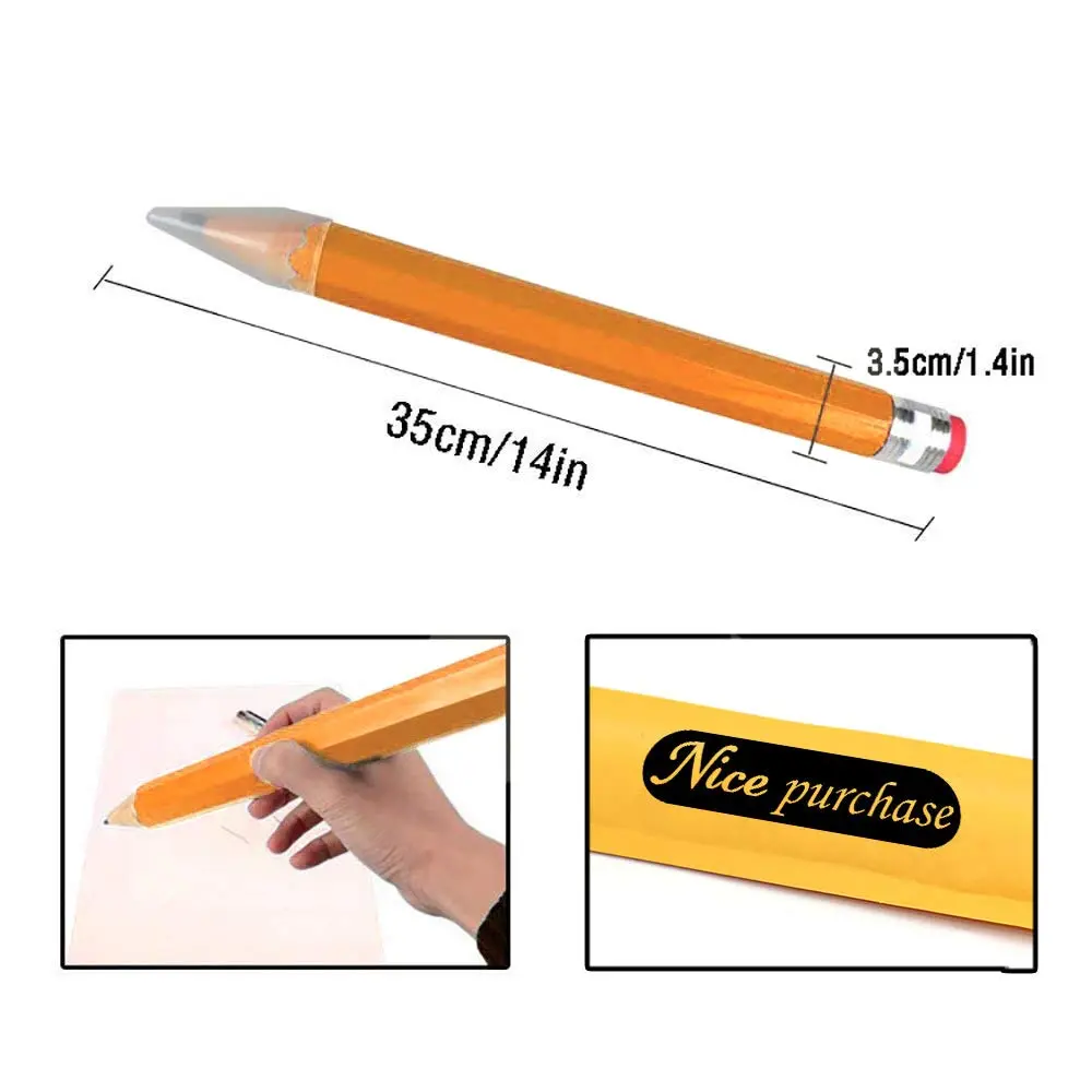 Nice Purchase Giant Wooden Jumbo Pencil Orange-Yellow 35cm (13.78in) | Novelty Writing Tool for Fun - view 2