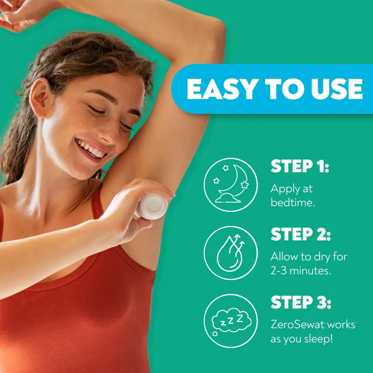 ZeroSweat Clinical Strength Antiperspirant Deodorant for Hyperhidrosis | 2.4 fl oz (2-Pack) | Stops Sweat for Up to 7 Days - view 7