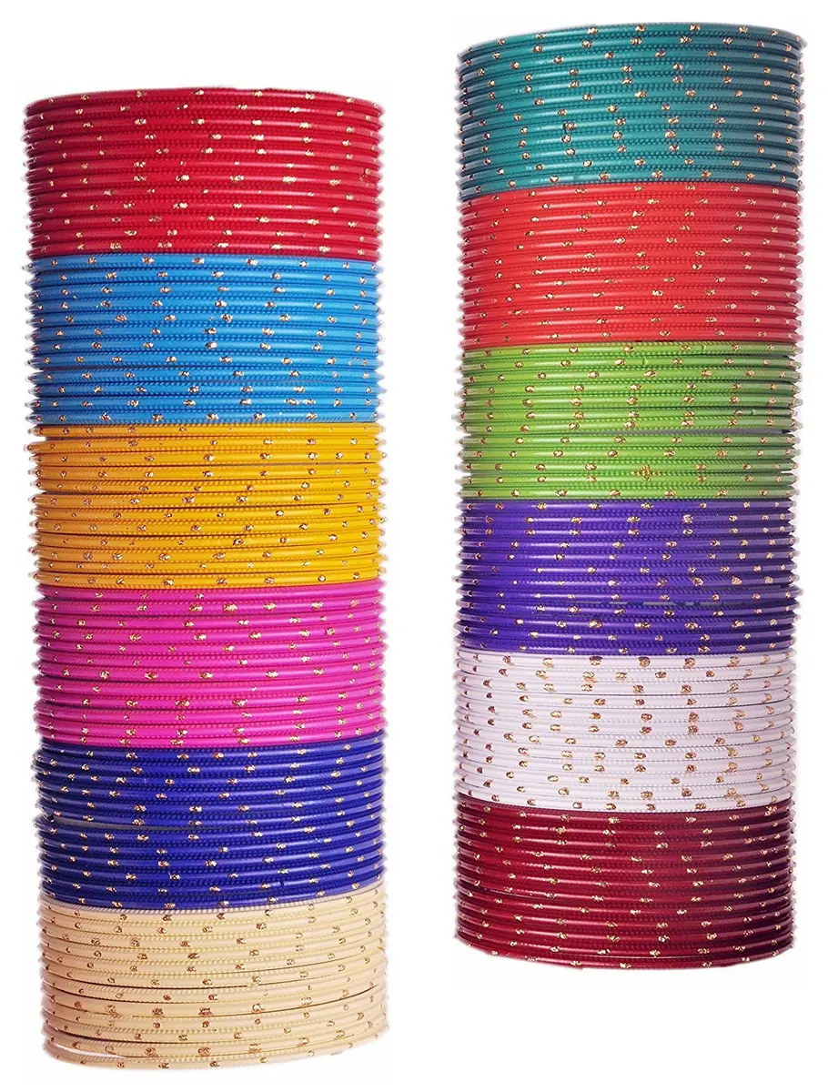 NMII Multicolour Metal Bangles Set for Women & Girls | 144 Bangles, 2 Inches | Perfect for Festivals & Daily Wear - view 2