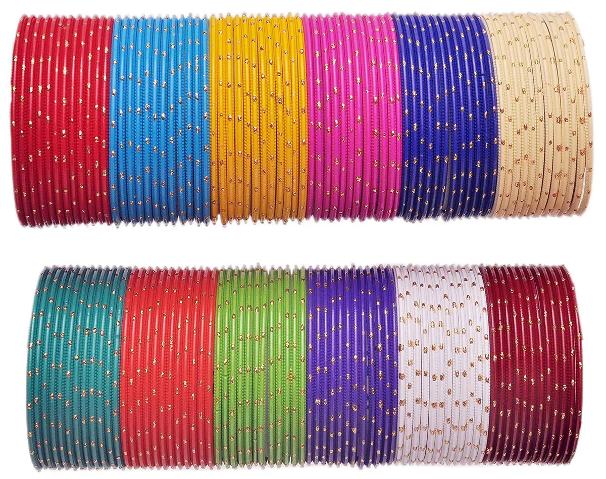 NMII Multicolour Metal Bangles Set for Women & Girls | 144 Bangles, 2 Inches | Perfect for Festivals & Daily Wear - view 3