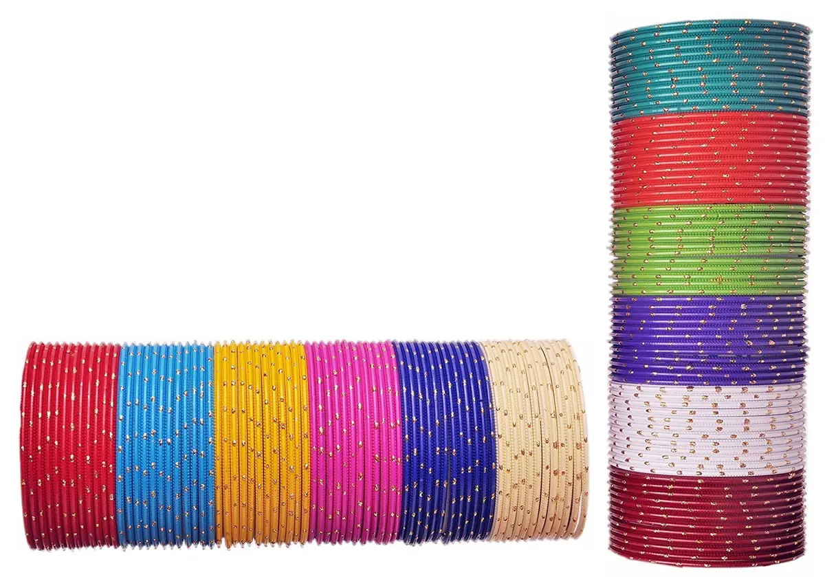 NMII Multicolour Metal Bangles Set for Women & Girls | 144 Bangles, 2 Inches | Perfect for Festivals & Daily Wear - view 4