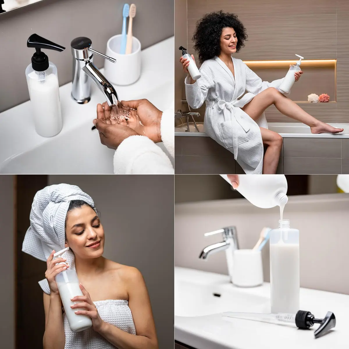 Bar5F White 33.8 oz Pump Dispenser | Universal for Shampoo & Conditioner (70-120 chars) - view 6