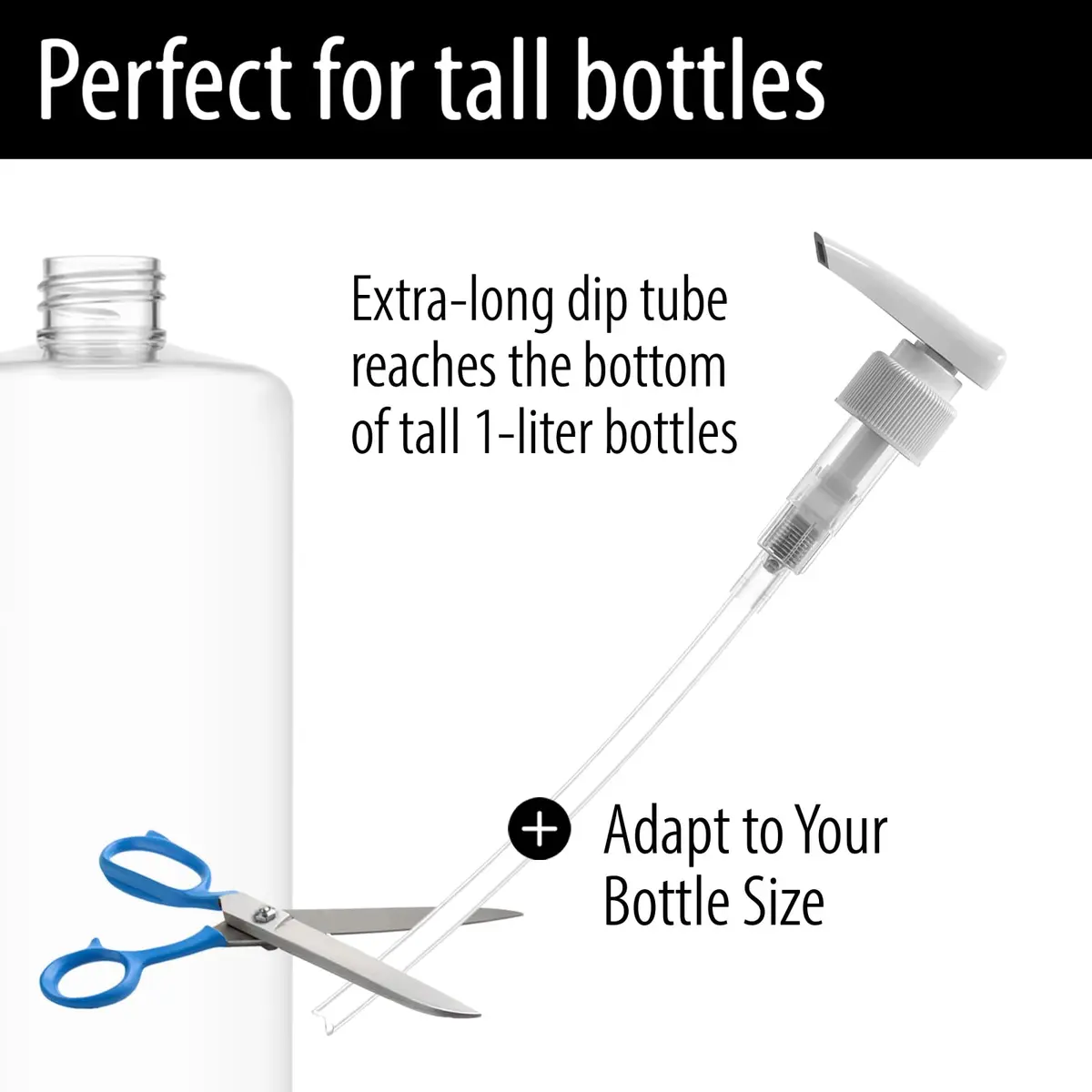 Bar5F White 33.8 oz Pump Dispenser | Universal for Shampoo & Conditioner (70-120 chars) - view 2