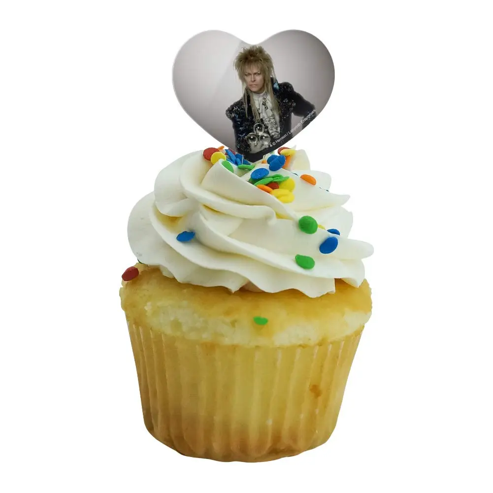 GRAPHICS & MORE David Bowie As Jareth From The Labyrinth Heart Love Cupcake Picks Set of 6 | Food-Safe Acrylic, 1.6" Wide - view 5