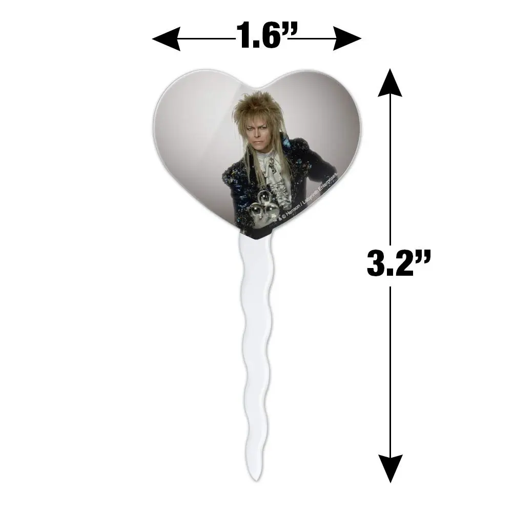 GRAPHICS & MORE David Bowie As Jareth From The Labyrinth Heart Love Cupcake Picks Set of 6 | Food-Safe Acrylic, 1.6" Wide - view 6