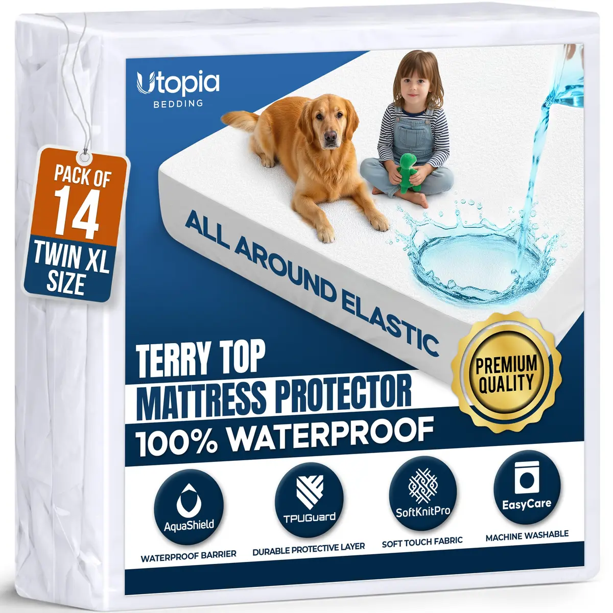 Utopia Bedding Waterproof Mattress Protector Twin XL 15" Deep Pocket | Pack of 14 Fitted Covers - main product image