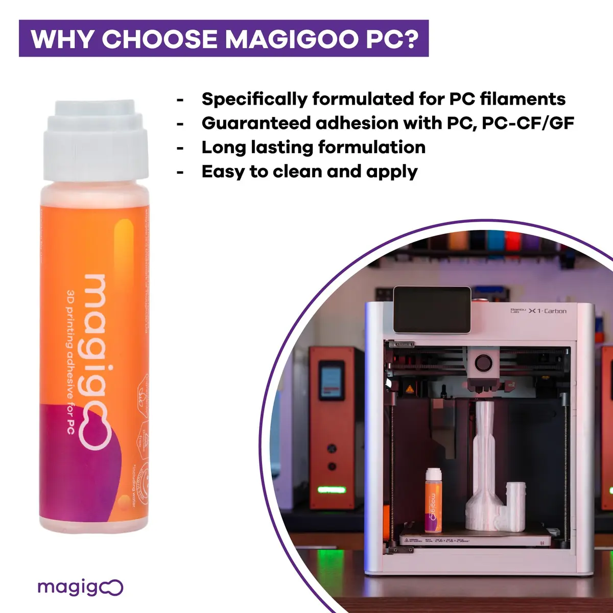 Magigoo PC 3D Printer Bed Adhesive Glue for Polycarbonate Filament, 50mL | Strong Bond & Easy Release - view 6