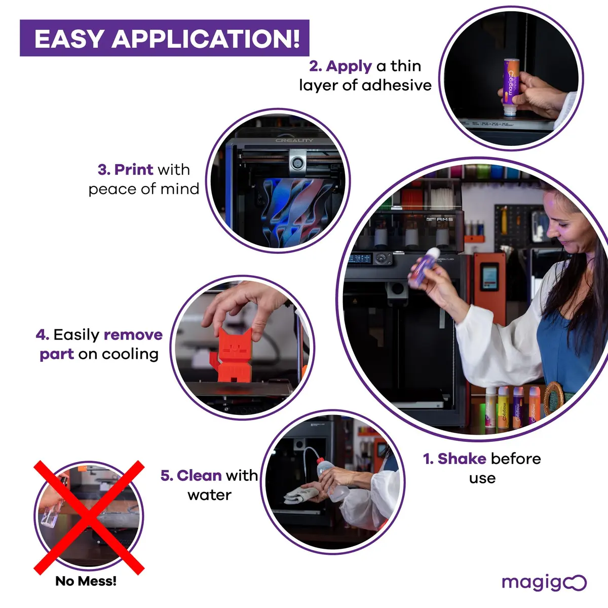 Magigoo PC 3D Printer Bed Adhesive Glue for Polycarbonate Filament, 50mL | Strong Bond & Easy Release - view 3