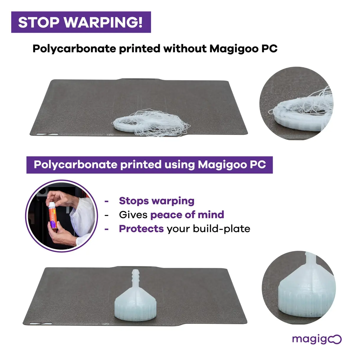 Magigoo PC 3D Printer Bed Adhesive Glue for Polycarbonate Filament, 50mL | Strong Bond & Easy Release - view 4