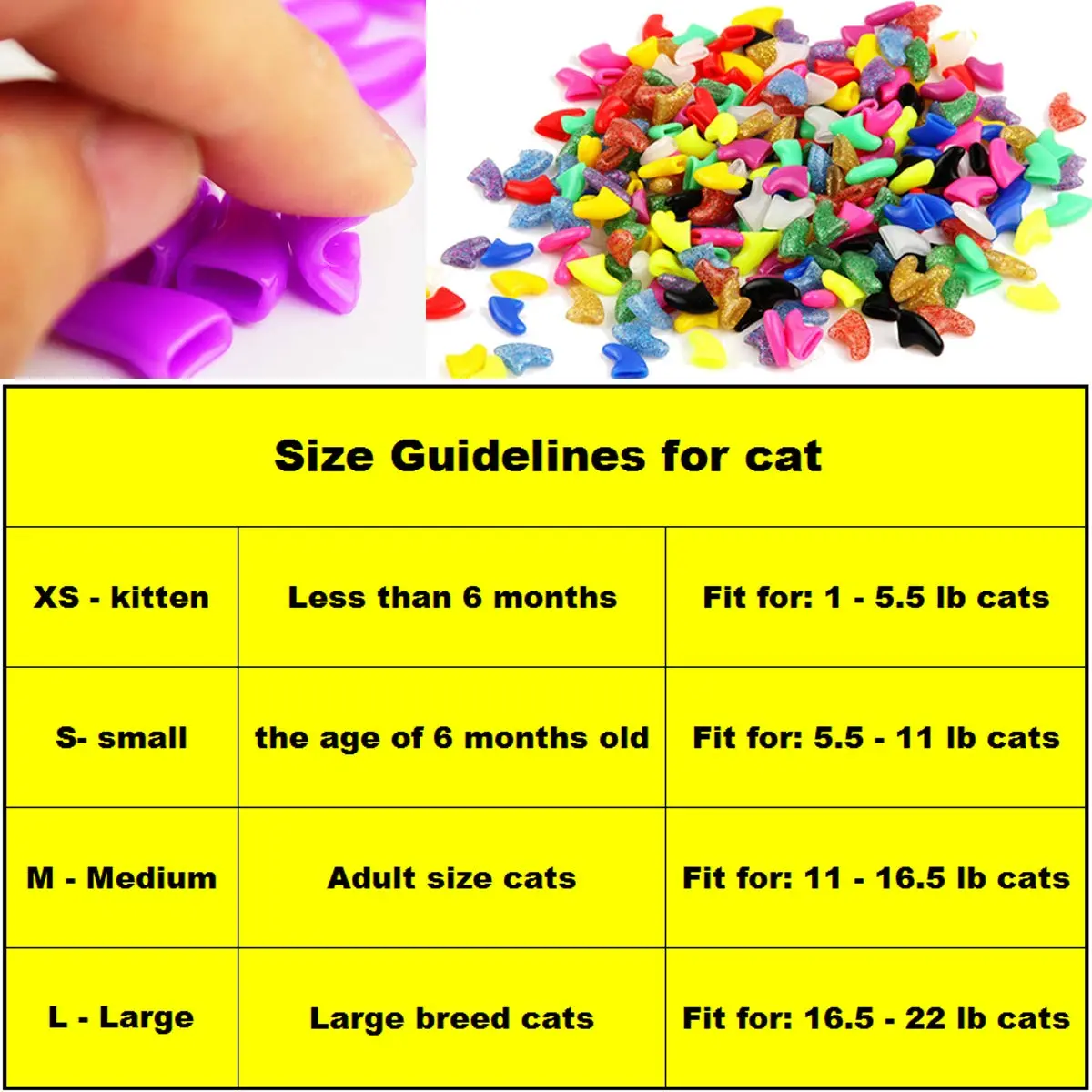 VICTHY Cat Nail Caps 140pcs (14 Colors) Small | Safe Adhesive & Applicators - view 5
