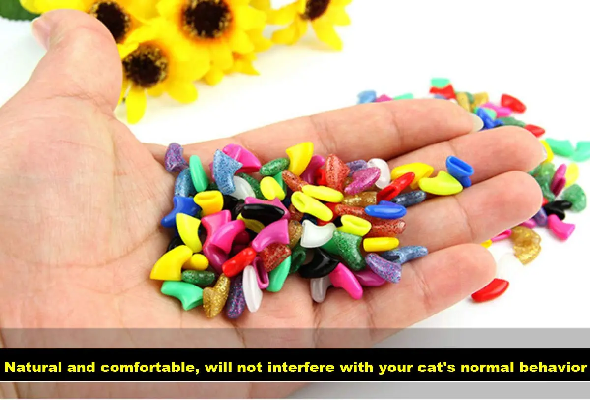 VICTHY Cat Nail Caps Medium | 140pcs (14 Colors) with Adhesives & Applicators - view 3