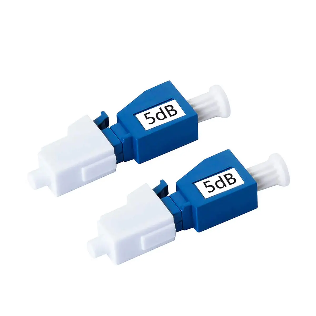 H!Fiber.com 2 Pack Single Mode LC 5dB Fiber Optic Attenuator | Ceramic Core, 1200-1600nm, -40 to +75°C, 50dB Return Loss - main product image