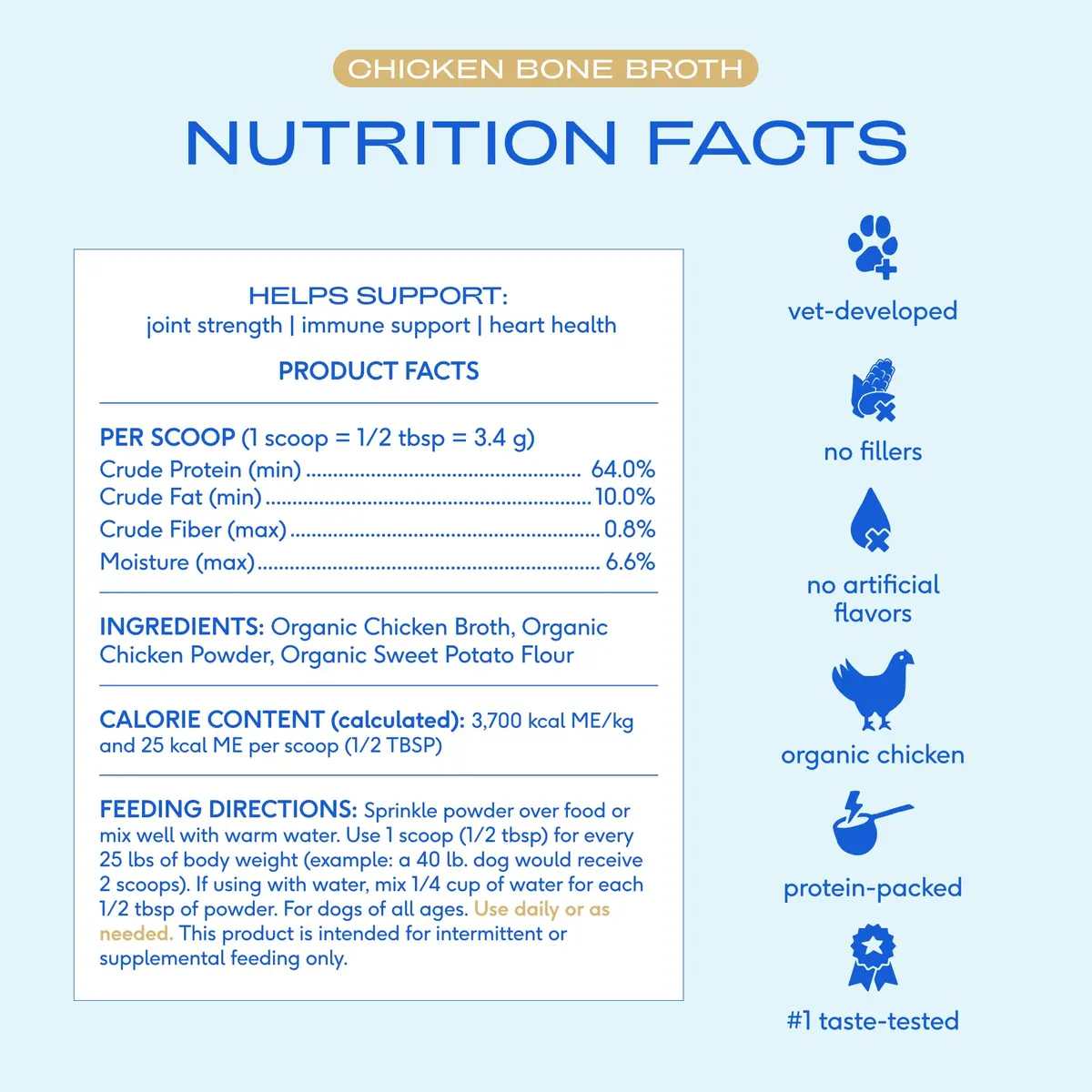 Native Pet Bone Broth for Dogs & Cats - Chicken Bone Broth Powder | Supports Joint, Immunity & Heart Health - 96 Scoops - view 4