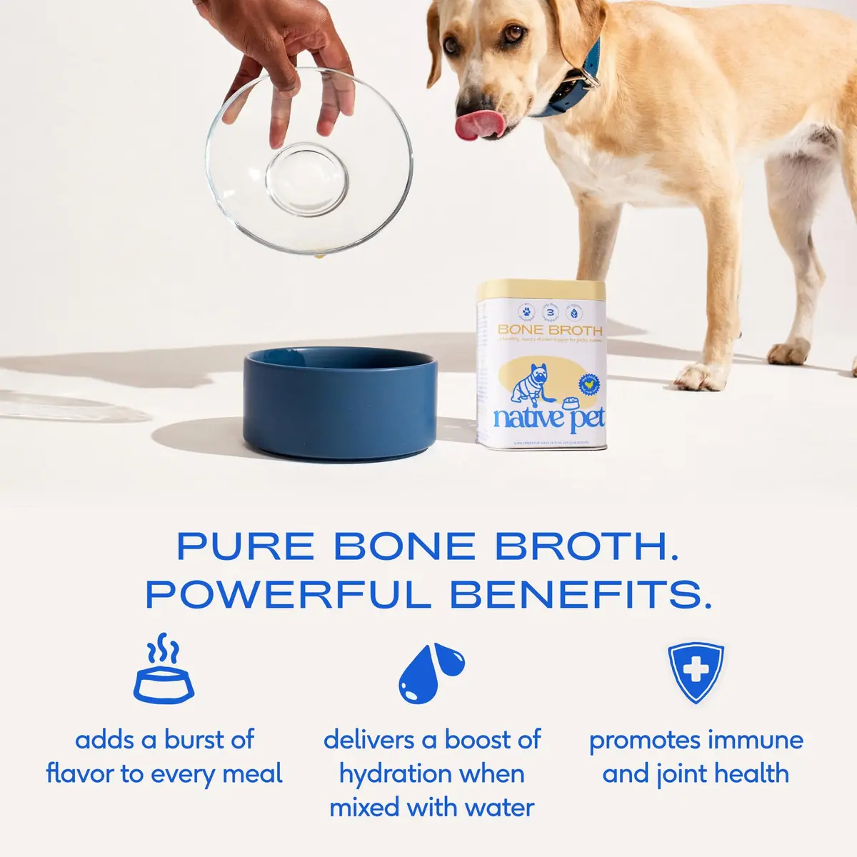 Native Pet Bone Broth for Dogs & Cats - Chicken Bone Broth Powder | Supports Joint, Immunity & Heart Health - 96 Scoops - view 3