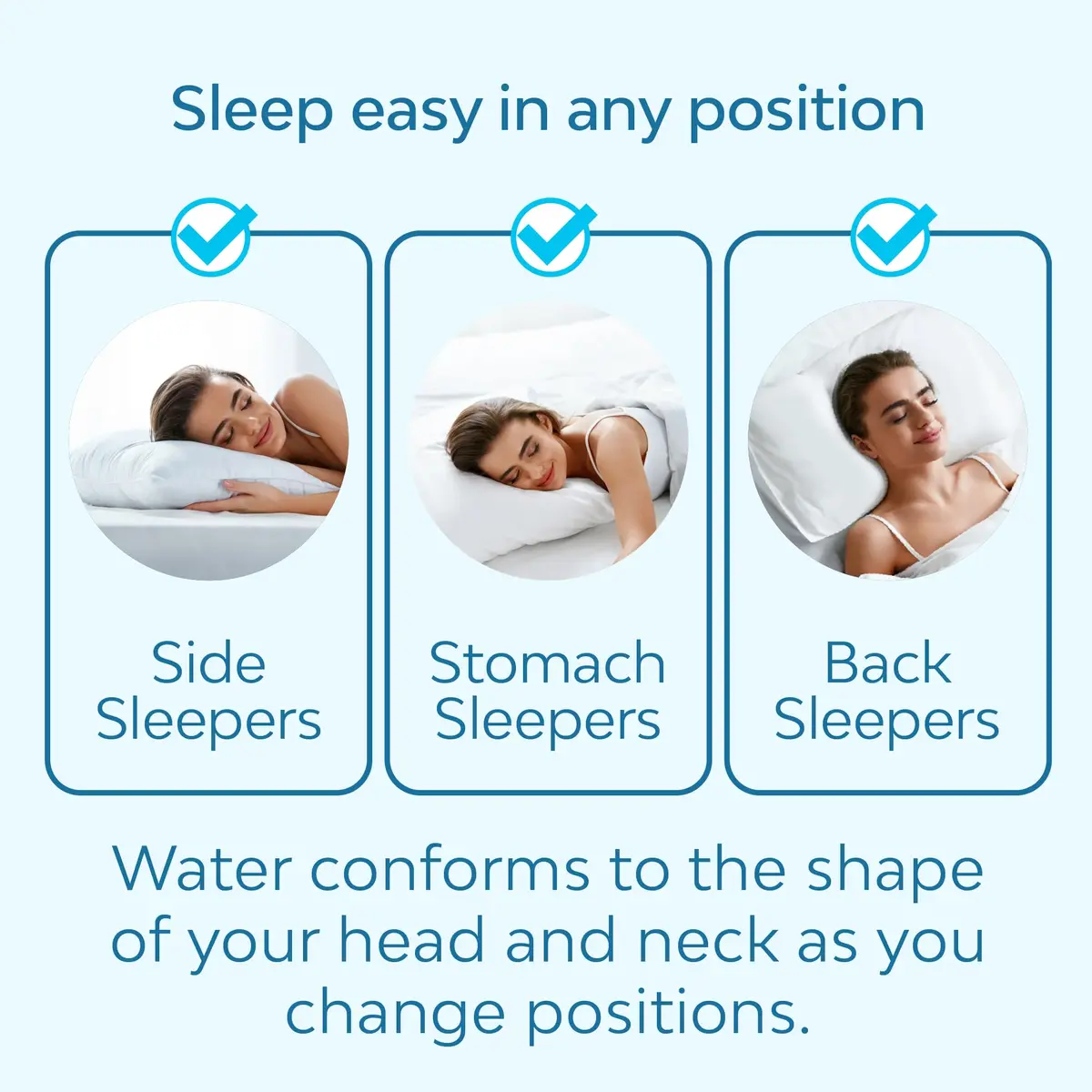 Mediflow Water Pillow Memory Foam Water Base Technology | Adjustable Neck Support (70-120 chars) - view 4