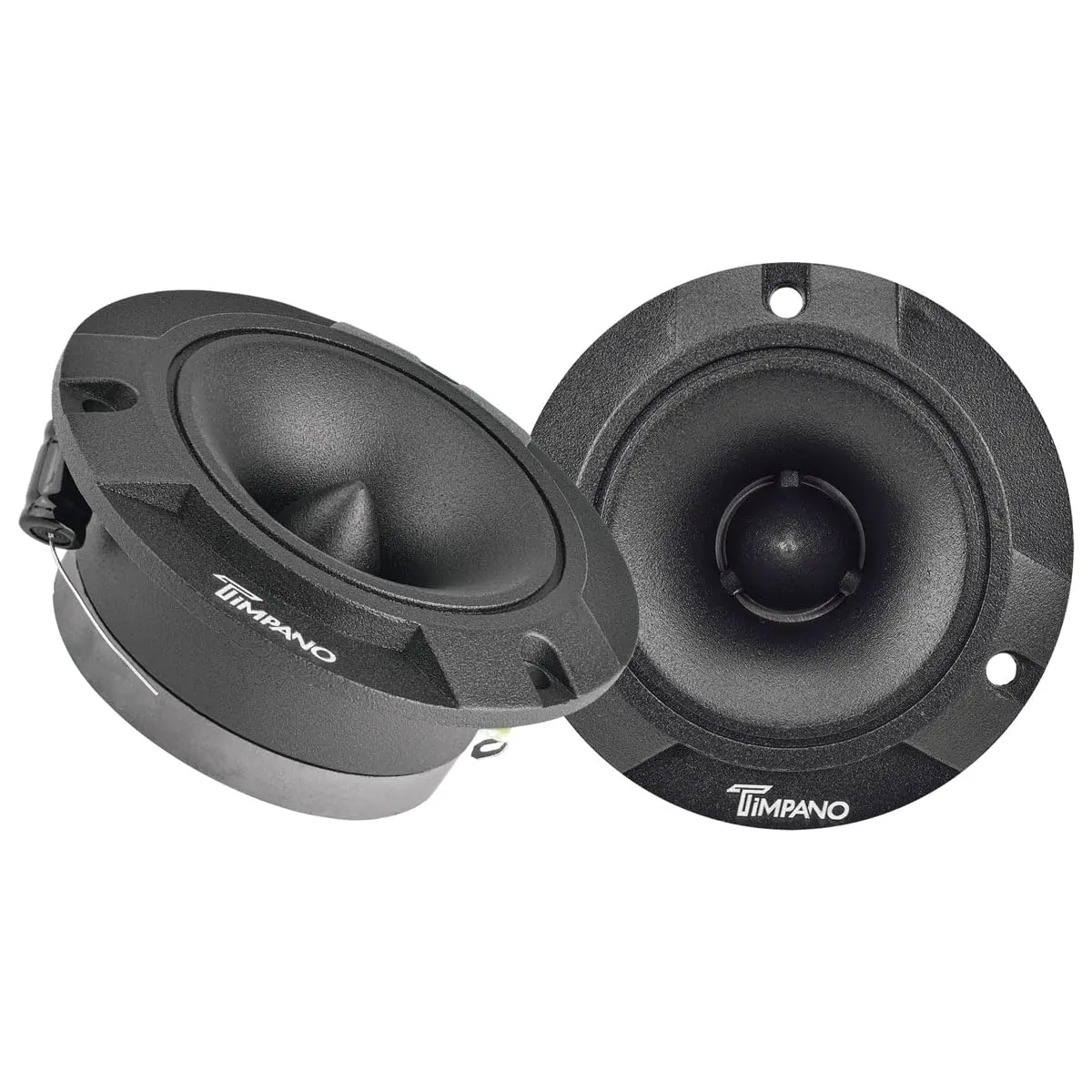 Timpano Super Tweeter 3.85 inch | 600W 4 Ohm, Slim Car Audio Bullet Tweeters, Black - main product image