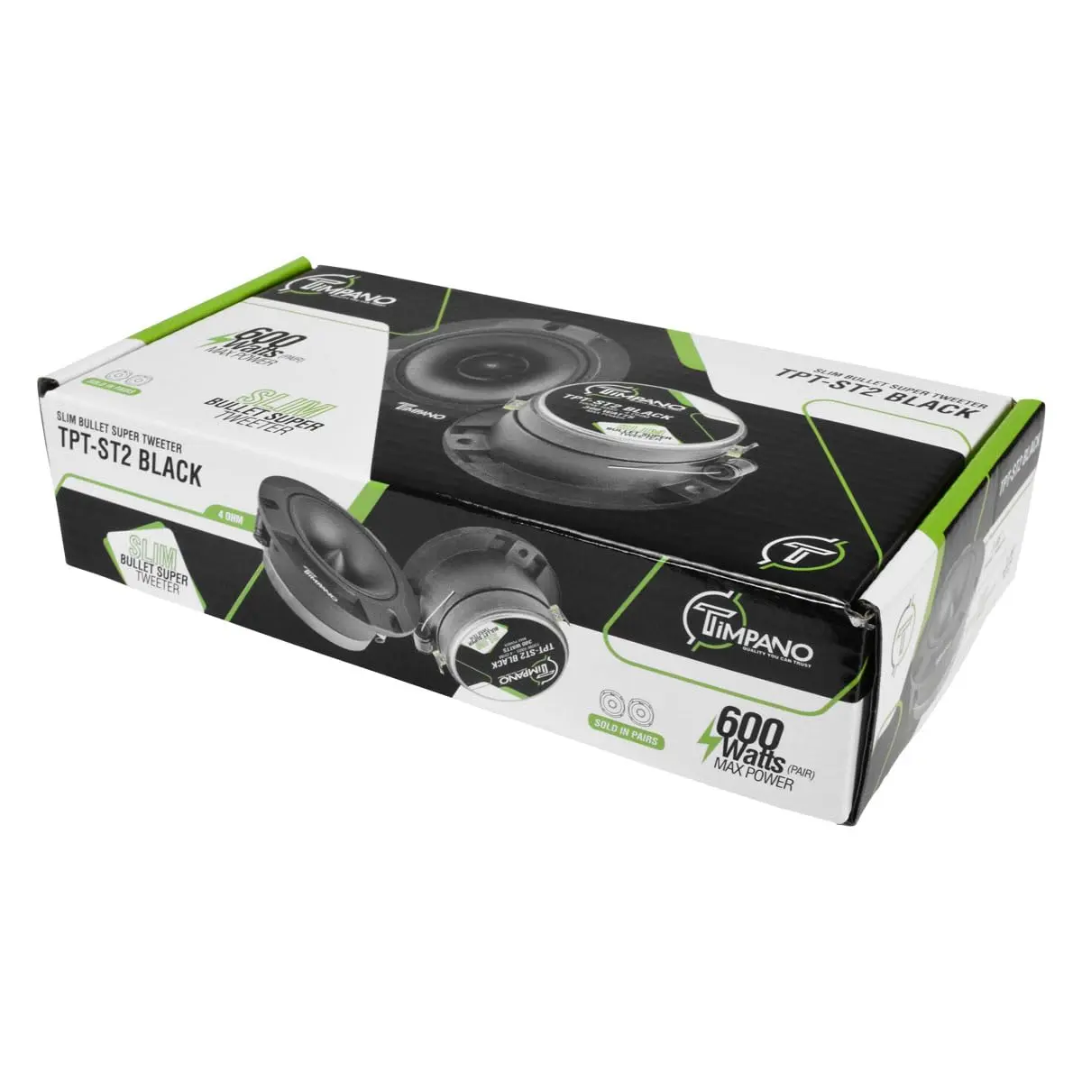 Timpano Super Tweeter 3.85 inch | 600W 4 Ohm, Slim Car Audio Bullet Tweeters, Black - view 7