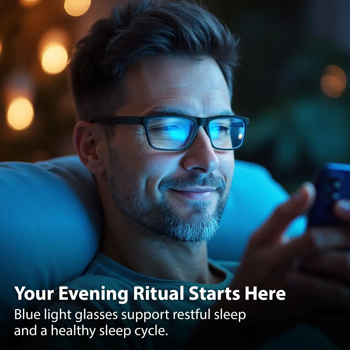 BLUE CUT Blue Light Blocking Glasses for Men/Women | Reduce Eye Strain & Fatigue, Stylish & Lightweight, 55mm Wide, Unisex - view 5