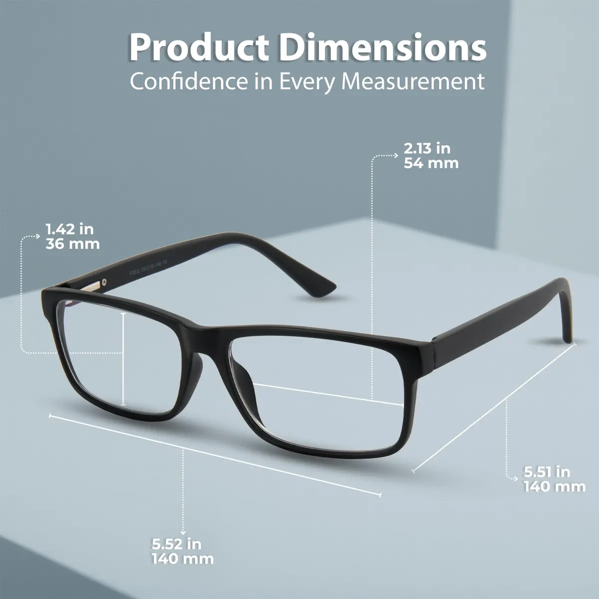 BLUE CUT Blue Light Blocking Glasses for Men/Women | Reduce Eye Strain & Fatigue, Stylish & Lightweight, 55mm Wide, Unisex - view 7