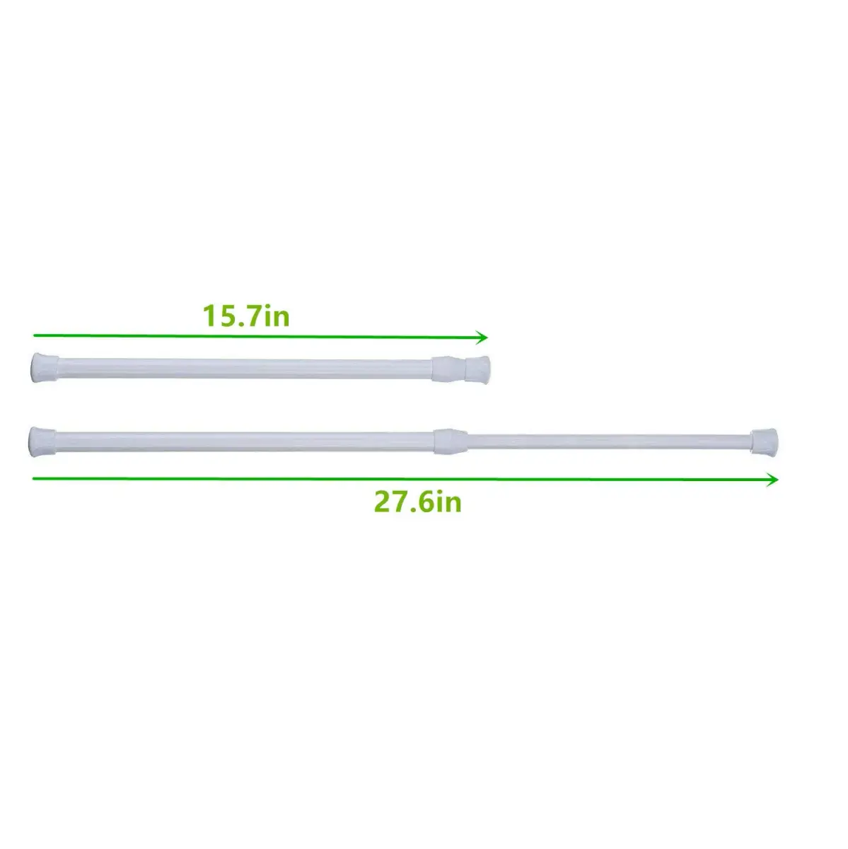 qinnsou Tension Rods 4 Pack 40-70cm (15.7-28 Inch) White | Rust-Proof Steel Shower Curtain Rods for Bathrooms & Closets - view 2