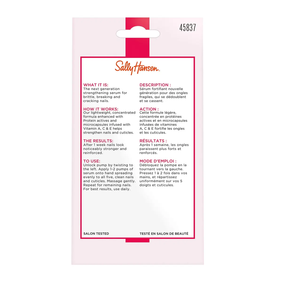 Sally Hansen Nail Treatment Hard As Nails Serum 0.45 Fl Oz | Vitamin Enriched Nail Strengthener - view 3