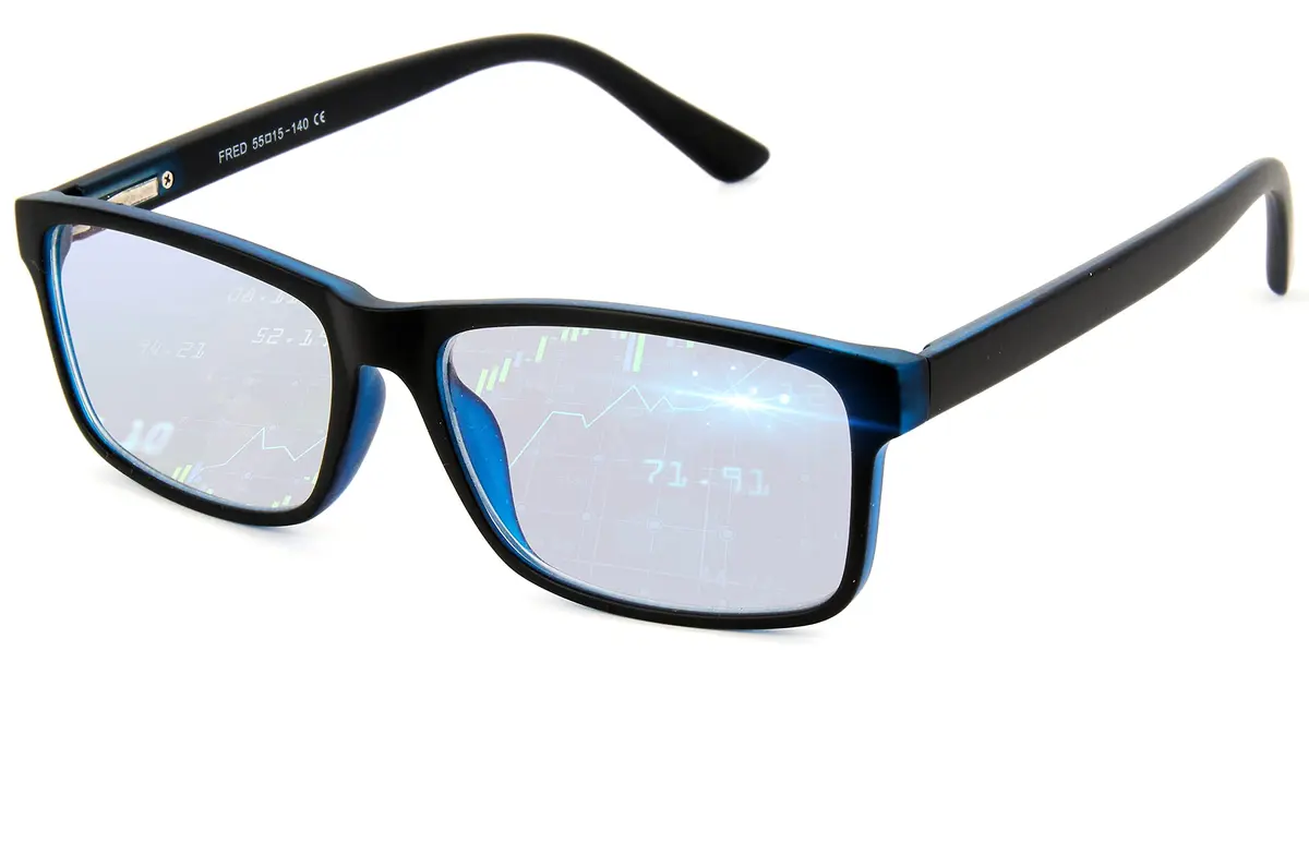 BLUE CUT Blue Light Blocking Glasses for Men & Women, Clear Square Frame 55mm Lens | Reduce Eye Strain - main product image