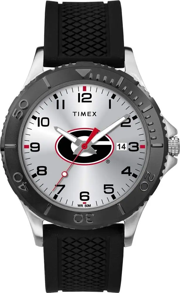 Timex Tribute Men's Collegiate Gamer 42mm Watch – Georgia Bulldogs with Black Silicone Strap - main product image