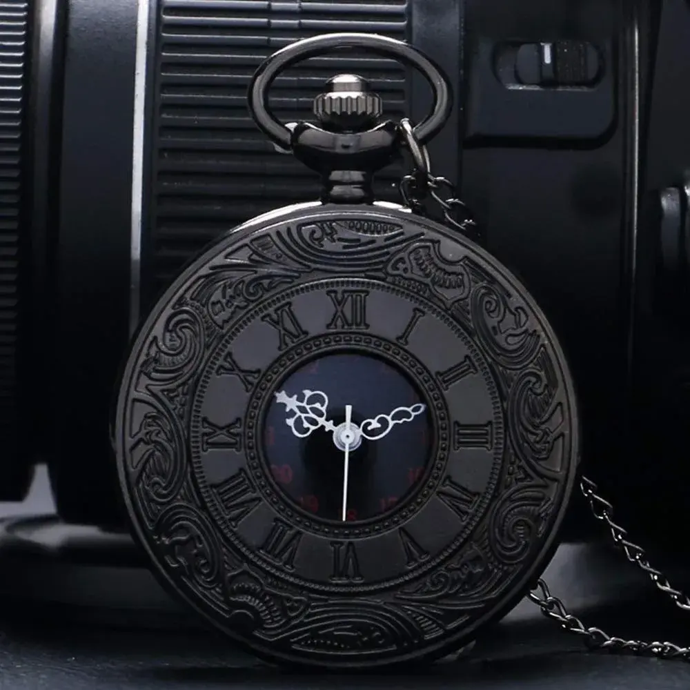 LYMFHCH Vintage Pocket Watch with Chain, Roman Numerals Scale Quartz Pocket Watch 46mm (1.8") | Classic Engraved Design for Gifting - view 8