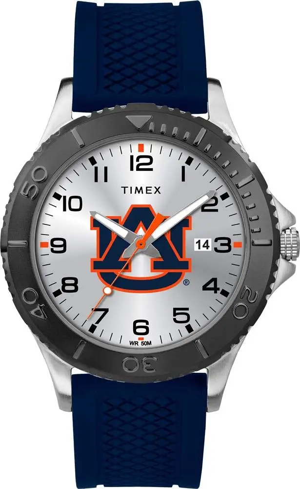 Timex Tribute Men's Collegiate Gamer 42mm Watch – Auburn Tigers with Navy Silicone Strap | Sports & Outdoors Watch - main product image