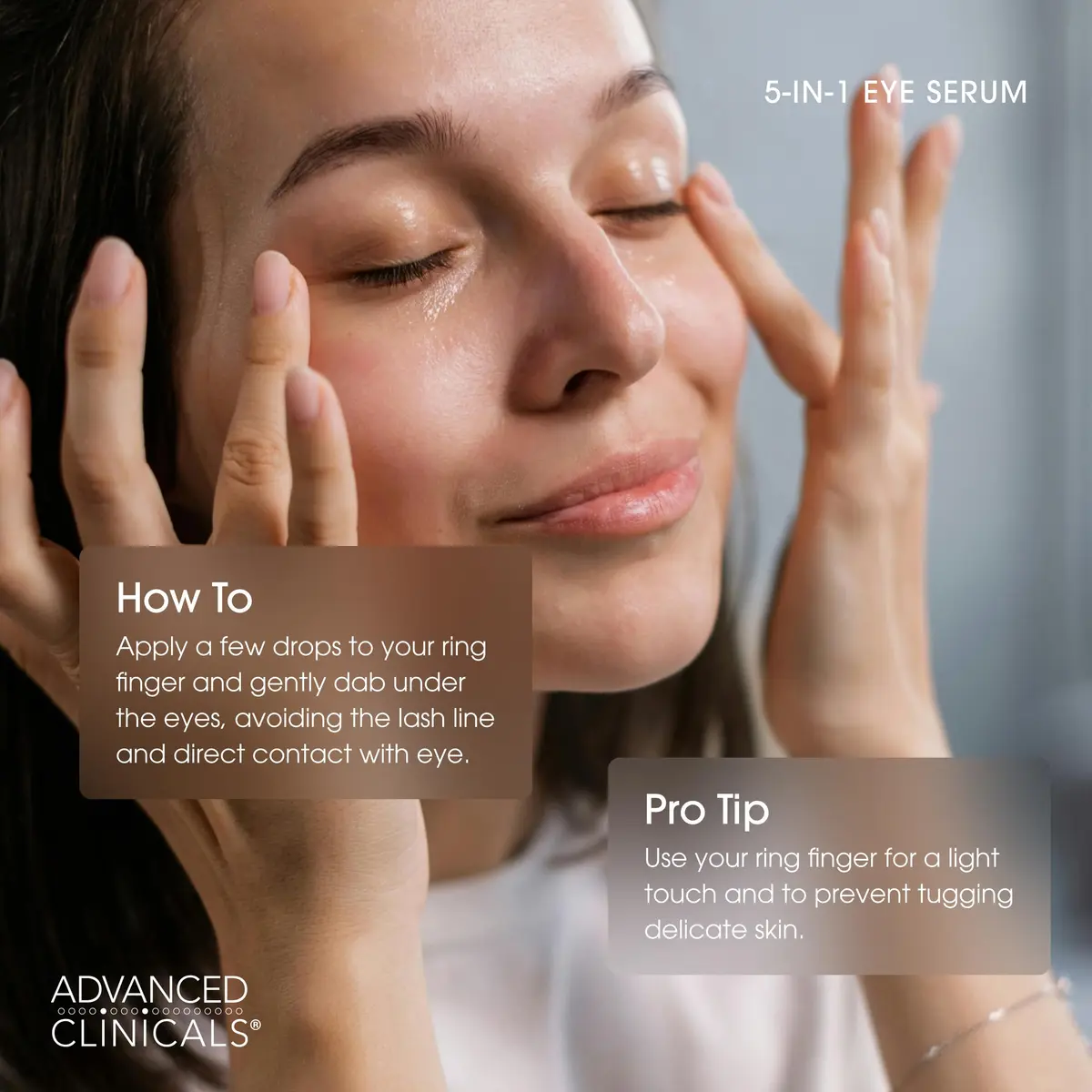 Advanced Clinicals 5-in-1 Eye Serum 2 Fl Oz | Multi-Benefit Anti-Aging Face Moisturizer for Dark Circles & Wrinkles - view 5