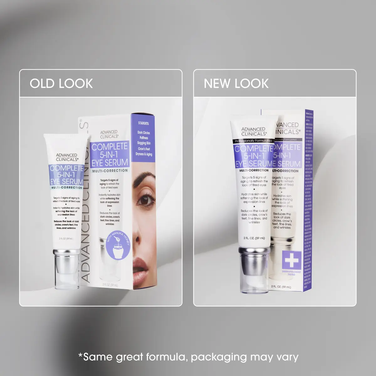 Advanced Clinicals 5-in-1 Eye Serum 2 Fl Oz | Multi-Benefit Anti-Aging Face Moisturizer for Dark Circles & Wrinkles - view 6