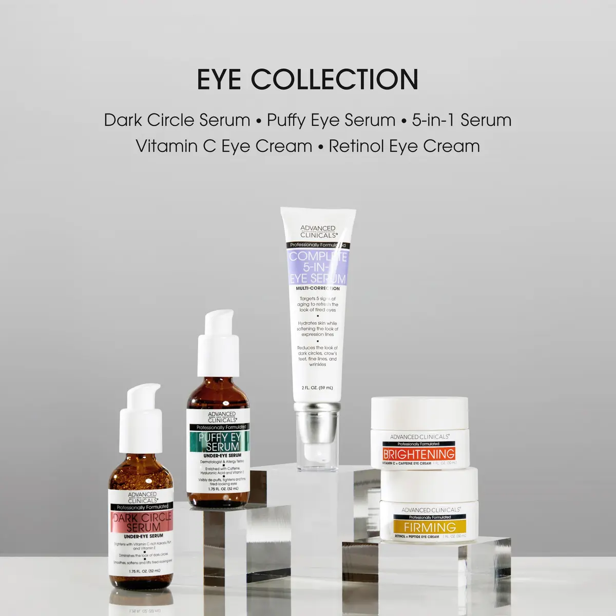 Advanced Clinicals 5-in-1 Eye Serum 2 Fl Oz | Multi-Benefit Anti-Aging Face Moisturizer for Dark Circles & Wrinkles - view 7
