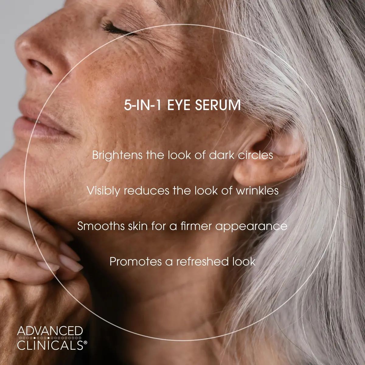 Advanced Clinicals 5-in-1 Eye Serum 2 Fl Oz | Multi-Benefit Anti-Aging Face Moisturizer for Dark Circles & Wrinkles - view 3