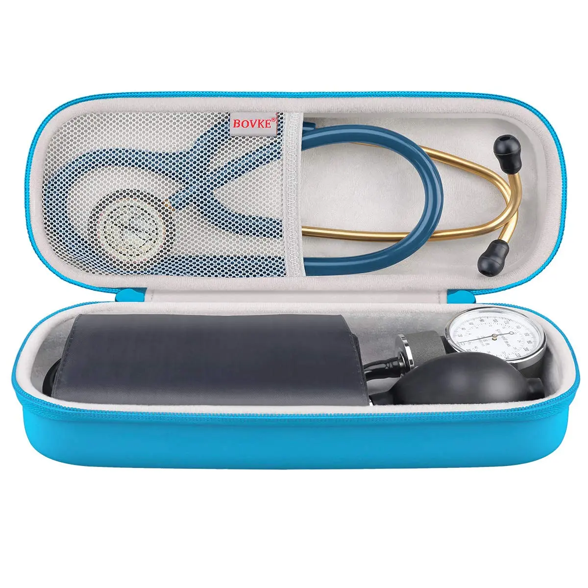 BOVKE Travel Carrying Case Compatible with 3M Littmann Classic III, Lightweight II S.E, MDF Acoustica Deluxe Stethoscopes, Extra Room for Medical Scissors EMT Trauma Shears LED Penlight, Turquoise | Durable, Lightweight & Waterproof - view 2