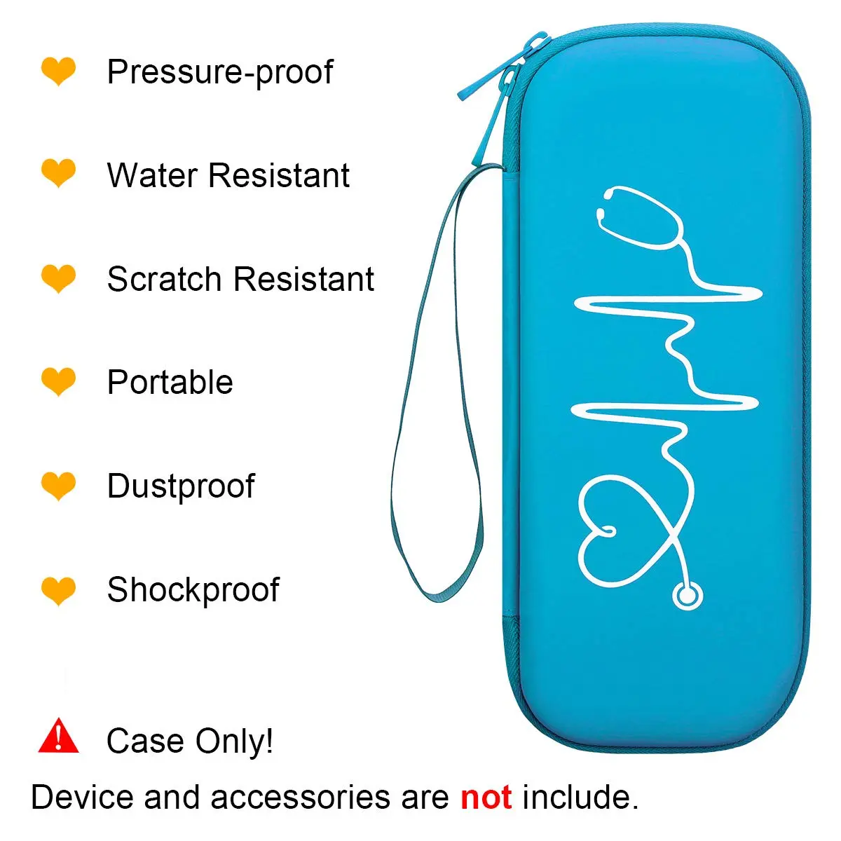 BOVKE Travel Carrying Case Compatible with 3M Littmann Classic III, Lightweight II S.E, MDF Acoustica Deluxe Stethoscopes, Extra Room for Medical Scissors EMT Trauma Shears LED Penlight, Turquoise | Durable, Lightweight & Waterproof - view 3