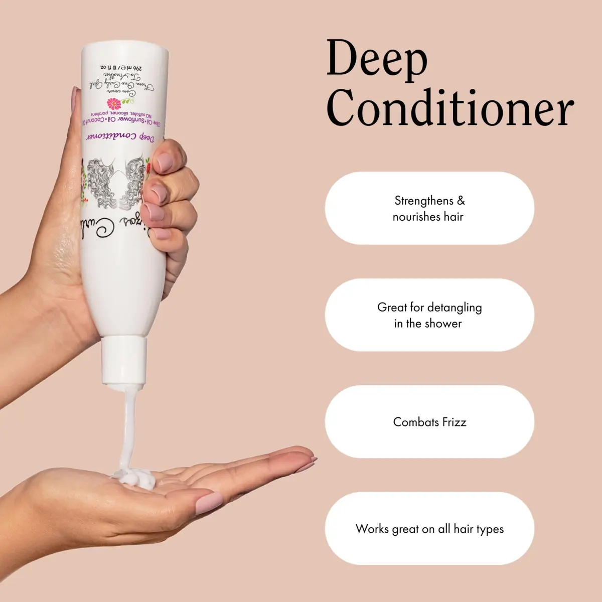 Rizos Curls Deep Conditioner 10 oz | Nourishes & Strengthens Curly Hair with Coconut & Shea Butter - view 5